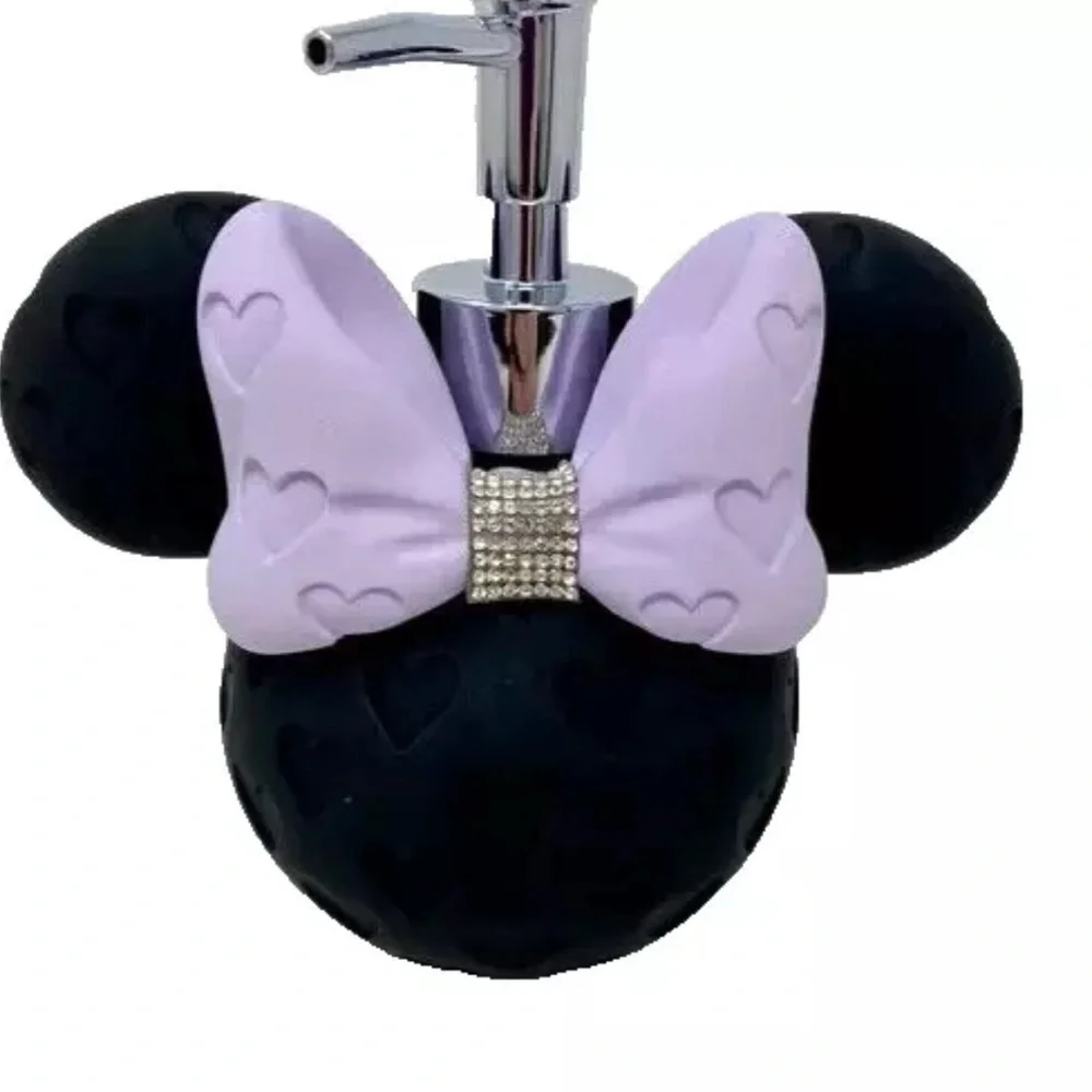 NEW - Disney Black and Purple Minnie Mouse Soap & Lotion Dispenser